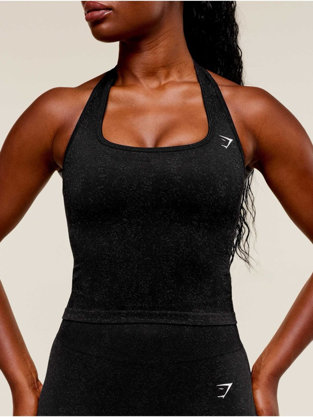 Gymshark Black Seamless Halter Crop